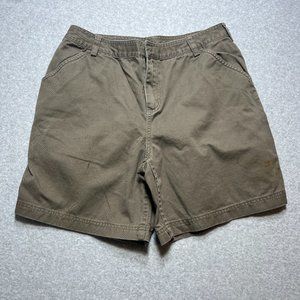 Duluth Trading Shorts Womens 12 Brown Bermuda Canvas Outdoor Stain 29 Waist